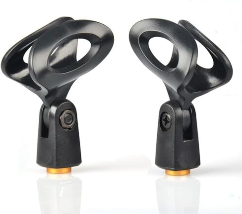 Generic Replacement MZQ800 Microphone Clamp Clip Holder for Sennheiser E835 Dynamic Cardioid Microphone, with Screw Adapters 5/8 Male to 3/8 Female, Black, 2 PACK in Saudi Arabia