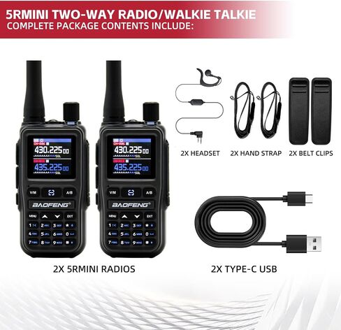 BAOFENG UV5RMINI Two Way Radio NOAA Weather Radio Dual PTT 999CH Survival Radio APP Programming Copy Frequency Ham Radio in Saudi Arabia