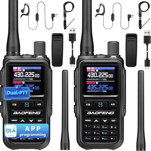 BAOFENG UV5RMINI Two Way Radio NOAA Weather Radio Dual PTT 999CH Survival Radio APP Programming Copy Frequency Ham Radio in Saudi Arabia