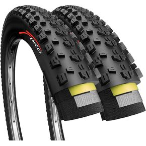 Fincci 27.5 x 2.25 Inch Mountain Bike Tire Foldable 57-584 60 TPI with Nylon Protection for All Mountain Enduro MTB Hybrid Bike Bicycle