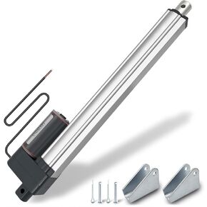 UYGALAXY Linear Actuator 10 Inch Stroke with Mounting Bracket, DC12V 900N(200lbs) IP65 Waterproof 12mm/s Quiet Low Noise Motor for DIY Chicken Coop Electric Recliner Lift Massage Bed Sofa (10")