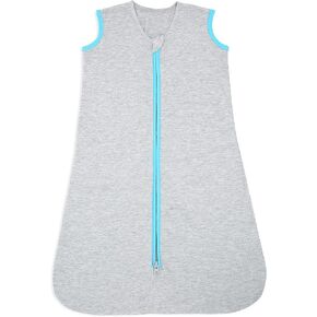 HALO Sleepsack Ideal Temp, Baby Wearable Blanket, TOG 1.0, Heather Grey/Aqua, Medium