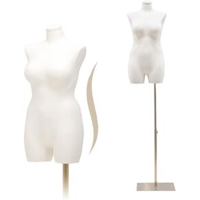 Women Mannequin Torso,Plus Sized Woman Dress Form with Metal Base,Manikin Body Torso for Clothing Store Window Mannequins Clothing Dresses Jewelry Displays and Designs,White