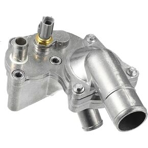Hihaha Thermostat Assembly with Housing Sensor for Ford for Mustang 4.0L 2005-2010 / Front Coolant Thermostat Housing Assembly/Durable Aluminum Alloy / 1Pcs Silver Tone