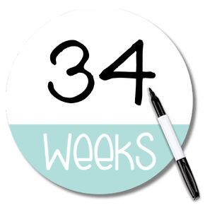 Round Dry Erase Pregnancy Milestone Board - Capture Weekly Moments and Memories! (Black)