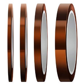 LUTER 7 Rolls Heat Resistant Tape High Temp Tape Sublimation Tape Thermal Tape for Sublimating Print, Heat Transfer and Insulation, Wave Soldering (4mm/6mm/8mm/10mm/12mm/20mm/25mm x 10m, Tawny)