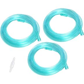 Oxygen Tubing - 16.4 feet Each pcs Premium Green Crush Resistant Oxygen Tubes - Pack of 3 Tubes with Free Connecto