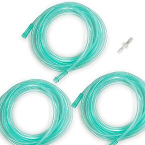 3 Pack Oxygen Tubing, 16.4 feet(5m) Each pcs, Premium Green Crush Resistant Oxygen Tubes, Kink Resistant, with Free Connector