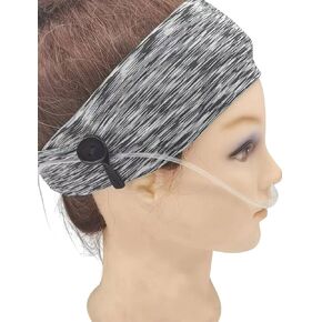 Nasal Oxygen Intubation Ear Guard for Oxygen Users to Use, Relieving Ear Pain(Black and White Stripe)