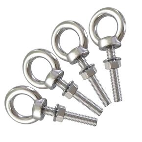 AIVOOF Shoulder Eye Bolt, 4 Pack M8 Stainless Steel Eye Bolts 2" Heavy Duty EyeBolts Screws in Eye Hooks with Washer and Nuts Ring Eyebolt Thread Length 50mm