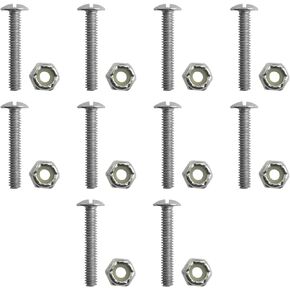 JJHXSM 10 Sets 1 Inch Hardware Repair Kit Footballer Nut Set Silver Football Tabletop Game Nut Set Suitable for Tabletop Football Game Mounting Screw