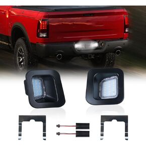 DERMOKA LED License Plate Lights with Metal Retainer Clips For 2003-2018 Dodge RAM 1500 2500 3500 Pickup Truck, 6000K White 2PCS