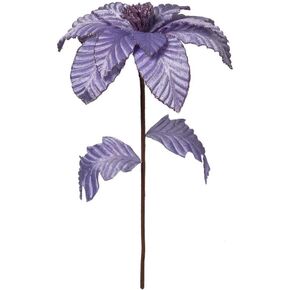 Vickerman 22" Lavender Velvet Glitter Trim Poinsettia, 6 per Bag.