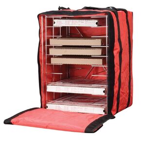 American Metalcraft PB1914 Pizza Delivery Bag with Rack, Deluxe, Holds Up to 6 Pizza Boxes, 14" H, 19" W, 19" L