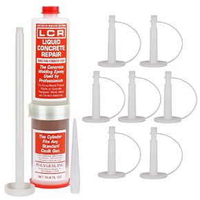 POLYGEM EPOXY LCR Injection Epoxy Part A Resin and B Hardener with 7 Ports for Repair of Concrete Foundation Cracks, Use Paste Vertical Cracks or Alone on Horizontal Surfaces