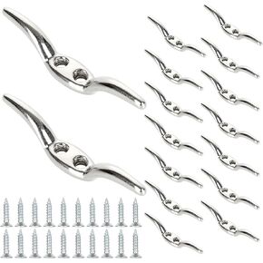 APACALI Metal Rope Cleats Boat Cleat 2 Inch 4 Inch 6 Inch Boat Flagpole Cleat Hook, Boat Deck Dock Cleats with Mounting Screws for Fixed Rope or Home Decor (Blinds Hook Curtains Sun Shade Ropes