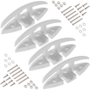 Yetaha Boat Folding Cleat، 4 Pack Flip Up Dock Mooring Cleat Marine Deck Rope حبل الملحقات مع مسامير التثبيت لقوارب الكاياك، 5.12 بوصة