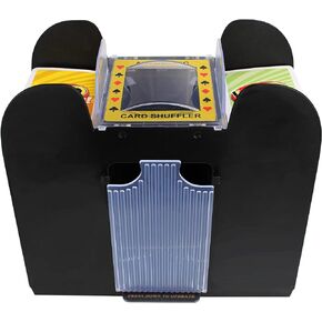Jigitz Empty Automatic Card Shuffler 6 Deck Electric Playing Cards Shuffler Machine - Battery Operated Cards Mixer for Games, Includes Shuffler Only