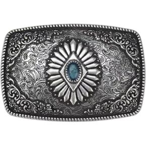 POSKLA Gift Box Package Vintage Gold Plated Western Enamel Belt Buckle
