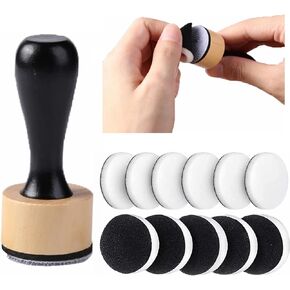 Briartw Mini Round Ink Blending Tool with Foams Replacement Refill Sponge Domed Foam Set 1 Tool and 12 Foams Scrapbooking Painting Drawing Art Supplies Handle Ink Tools Embossing Stencils