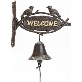 Sungmor Cast Iron Dinner Bell, Outside Farmhouse Door Bell, Wall Hanging Welcome Bell Sign, Antique Pretty Sunflower Decorative Manually Shaking Doorbell, Indoor Outdoor Wall Mounted Dinner Bell