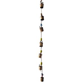 Mango Gifts Decorative String of 7 Metal Vintage Indian Style Wall Hanging Bells