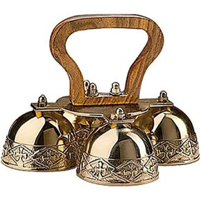 4-bell Embossed Brass Altar Bells