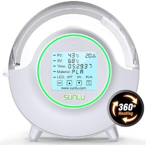 SUNLU Official Filament Dryer S2 Plus, 70℃ Max Temperature, Built-in Circulation Fan, 3D Printer Filament Storage Box Filament Dehydrator, Nylon TPU PLA PETG ABS 3D Printer Filament Dryer Box, Black