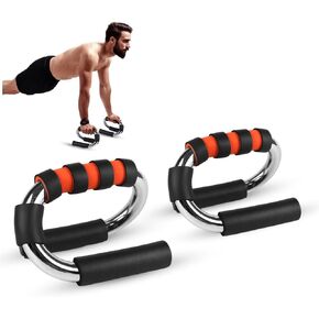 SQUATZ S-Shaped Push Up Bars - Pushup Handles for Men and Women - Steel and Foam, Nonslip Grip Strength Training (Set of 2)