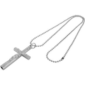 Drum Key Keychain,Jesus Chrome Plated Pendant Necklace Steel Cross Crucifix Drum Head Skin Tuning Key with Chain Drums Instrument Wrench Alesis Drum Key drum key tuner drum key necklace