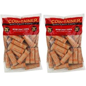 IIT ATB 72 pcs Preformed Quarter Tubes Paper Coin Wrapper Shotgun Roll (144 pcs)
