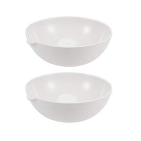 uxcell Evaporating Dish High-Temperature Resist Porcelain 100ml Round Form with Spout 2pcs for Lab Heating Liquid Scientific Teaching Experiments