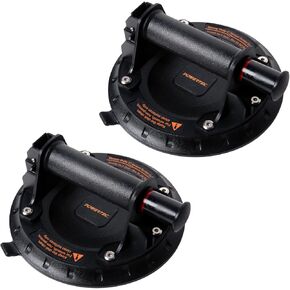 أكواب شفط كهربائية شديدة التحمل مقاس 8 بوصات من POWERTEC بسعة تحميل 242 رطلاً، قطعة واحدة، رافع أكواب شفط فراغ محمول لرفع البلاط الكبير والجرانيت والرخام وإزالة الزجاج الأمامي (71884) in Kuwait