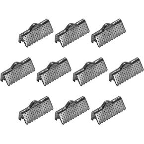 uxcell 50Pcs Ribbon Crimp Clamp Ends, 25mm Bookmark Pinch Cord End Clasps for DIY Craft Making, Light Golden