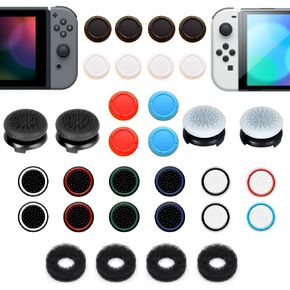 ZHI-NYLLDJS FPS Thumb Grips Set for Nintendo Switch/OLED/Lite,for Nintendo Switch Joystick Caps,Silicone Analog Stick Caps for Switch Joycon,Assist Motion Rings,Thumb Grip Caps(Black Set)