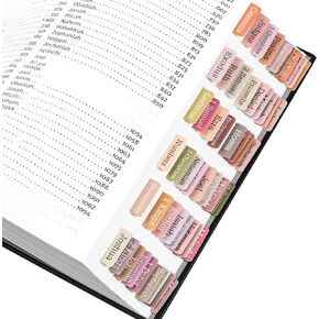 Bible Tabs, 75 Tabs, Bible Tabs for Women and Men, Laminated Bible Tabs, Large Print Bible Book Tabs, Boho Theme Bible Index Tabs, Neutral Labels Tabs for Bible Chapters