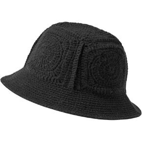 Bucket Hat for Women Men Handmade Crochet Knit Sun Hat Wide Brim Unisex Trendy Beach Vacation Getaway Headwear