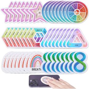 BRIFUTR 24 Pieces Calm Stickers for Anxiety Sensory Stickers, 6 Styles Fidget Tactile Rough Textured Strips, Reusable Sensory Strips Adhesives Anxiety Relief for School Classroom Must Have