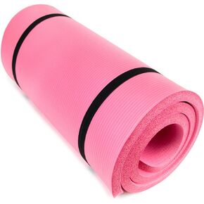 Crown Sporting Goods 1" Yoga Cloud Extra Thick Exercise Mat - 72" x 24" with Carry Strap - Exercise Mats for Home Workout - Yoga and Pilates Exercise Workout Mat - 4X Thick Yoga Mat