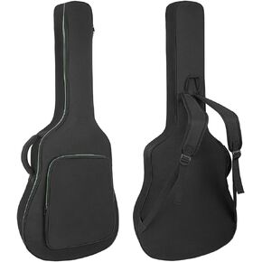 MUZTOP Guitar Bag 39 40 41 Inch Acoustic Guitar Case 11MM Thick Padding Guitar Gig Bag with Back Hanger Loop and Shoulder Strap, Green Zipper