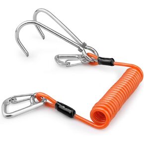 Pluzluce Scuba Diving Reef Double Hook, Drift Safety Telescopic Spring Rope Stainless Steel Reefing Hook with D Ring Carabiner for Drift, Diving, Photographers, and Underwater Activities