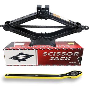 FGZKJ Scissor Jack for Car,Car Jack Kit - Tire Jack with Energy-Saving Ratchet Handle,Can Support a Maximum Weight of 1.5T (3307lb),Portable, Suitable for Small Cars and SUV (Saving Handle-1.5 tons)