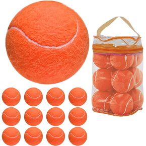 GKK Tennis Balls 12 Pack Durable Pressurized Tennis Balls Yellow Felt Training Tennis Balls High Bounce Practice Tennis Balls for Beginners Dogs