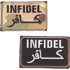 Military Patches Tactical Morale Patches Embroidery Decoration Badge Patches for Backpack Hat Vest (Infidel)