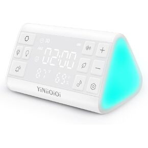 Sound Machine & Digital Alarm Clock, 35 Soothing Sounds, 8 Wake Up Sounds, 7 Night Lights, Timer & Memory Function, Sleep Therapy White Noise Machine for Adults Baby Bedroom