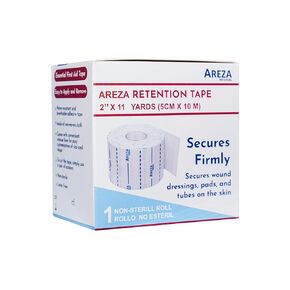 Areza Medical Surgical Tape - Cut with Scissors - Retention Tape - Securing Wound Dressings & Medical Catheters, Tubes, Lines, & Devices - 2" x 11 Yards, One Roll