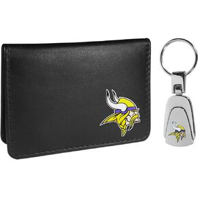 Siskiyou Sports NFL Minnesota Vikings Weekend Bi-fold Wallet & Steel Key Chain, Black, One Size