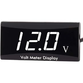 Crynod 1 PC 12V Vehicle Digital Voltmeter Gauge for Voltage Monitor, Waterproof Metal Motorcycle Voltmeter, Universal Automotive Voltmeter Power Energy for Motorcycles Cars SUVs Trucks RVs (Green)