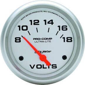 Auto Meter 4491 Ultra-Lite Electric Voltmeter Gauge Regular, 2.625 in.