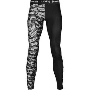 Raven Fightwear Men's Aerial Assault Feathers BJJ Spats MMA Black/White